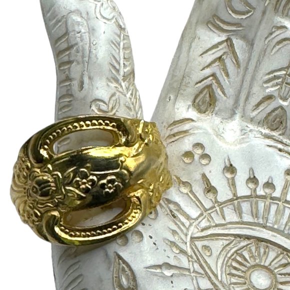 King Arthur’s Gold Electroplated Artisan Spoon Artisan Ring Size 6.75 - Picture 2 of 14